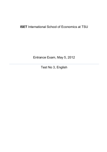 English - International School of Economics at Tbilisi State University