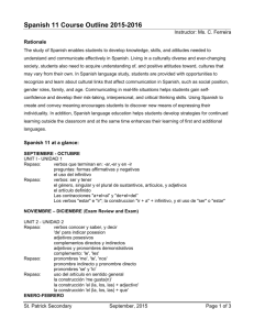 Spanish 11 Course Outline - Saint Patrick Regional Secondary School