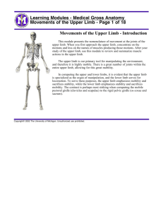 Movements of the Upper Limb - Page 1 of 18 Learning Modules