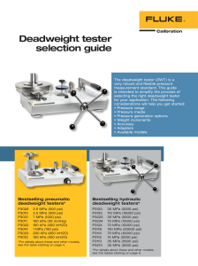 Deadweight tester selection guide