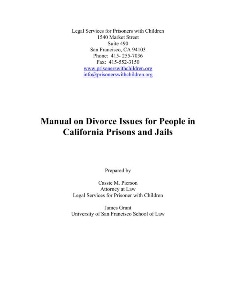 Marriage Dissolution Manual For Incarcerated