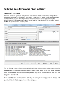 Palliative Care Synonyms “Just in Case”