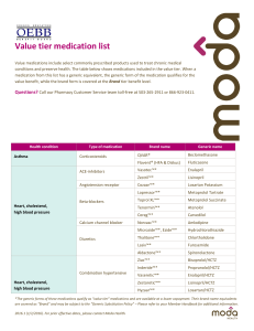 Value tier medication list