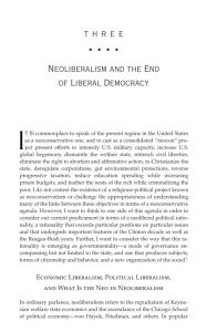 Neoliberalism and the End of Liberal Democracy