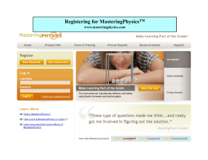 Registering for MasteringPhysicsTM