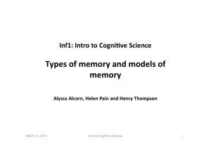 Types of memory and models of memory