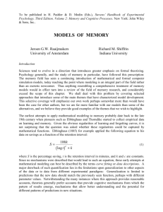 models of memory - Indiana University Cognitive Science Program