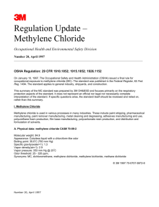 Regulation Update – Methylene Chloride