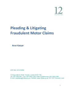 Pleading & Litigating Fraudulent Motor Claims