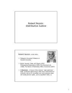 Robert Nozick: Distributive Justice