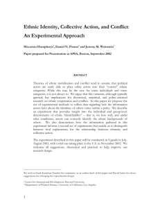Ethnic Identity, Collective Action, and Conflict: An