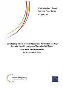 Developing Ethnic Identity Questions for Understanding Society, the