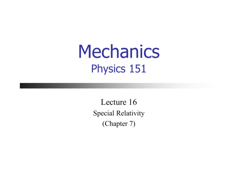 Relativistic Kinematics