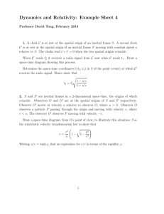 Dynamics and Relativity: Example Sheet 4