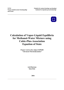 Calculation of Vapor-Liquid Equilibria for Methanol