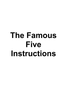 The Famous Five Instructions