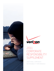 2011 Verizon Corporate Responsibility Supplement