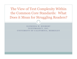 The View of Text Complexity Within the Common Core