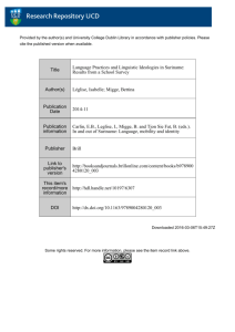 Title Language Practices and Linguistic Ideologies in Suriname