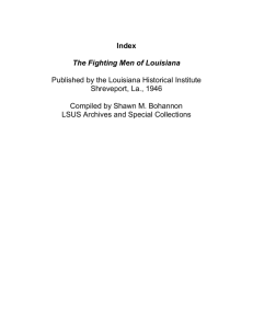 Index The Fighting Men of Louisiana Published by the Louisiana