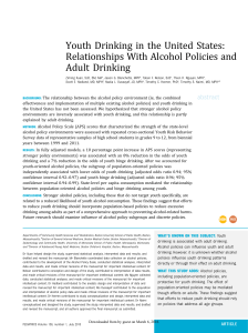 Youth Drinking in the United States: Relationships With