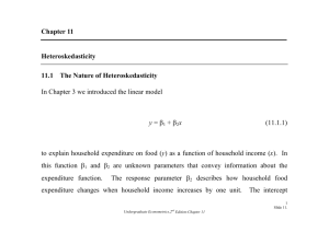 Chapter 11 Heteroskedasticity 11.1 The Nature of Heteroskedasticity