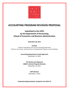 ACCOUNTING PROGRAM REVISION PROPOSAL