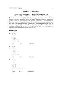 Exercise Sheet 3 – Basic Pointer Test