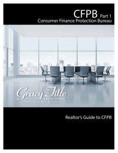 CFPB Part 1 Consumer Finance Protection Bureau Realtor's Guide