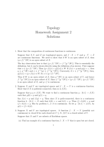 Topology Homework Assignment 2 Solutions