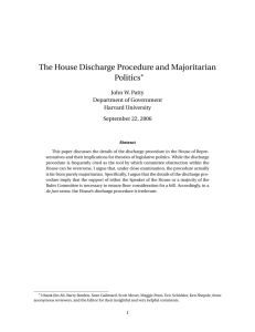 The House Discharge Procedure and Majoritarian Politics