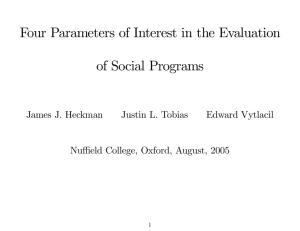 Four Parameters of Interest in the Evaluation of
