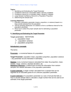 Target parameters - Department of Statistics and Probability