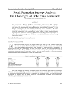 Retail Promotion Strategy Analysis: The Challenges At Bob Evans