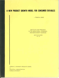Bass, Frank M. 1967. A new product growth model