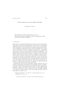 William Karush and the KKT Theorem