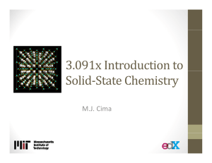 3.091x Introduction to Solid‐State Chemistry