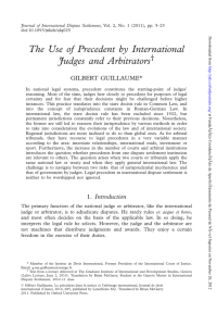The Use of Precedent by International Judges and