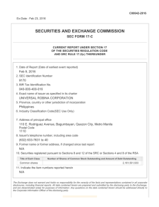 PSE Disclosure Form 6-1 Declaration of Special Cash Dividend
