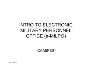 INTRO TO ELECTRONIC MILITARY PERSONNEL OFFICE