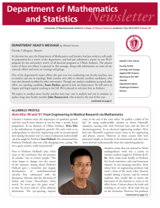 2012-2013 Newsletter of the Department of Mathematics and Statistics
