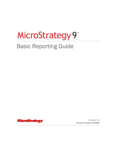 MicroStrategy Basic Reporting Guide