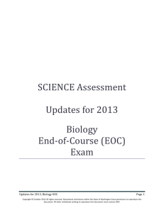 Biology EOC Update 2013