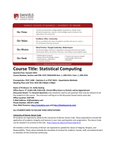 Course Title: Statistical Computing