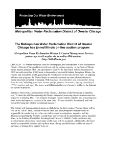 The Metropolitan Water Reclamation District of Greater Chicago has