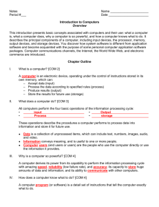 Key Essentials Introduction to Computers Outline