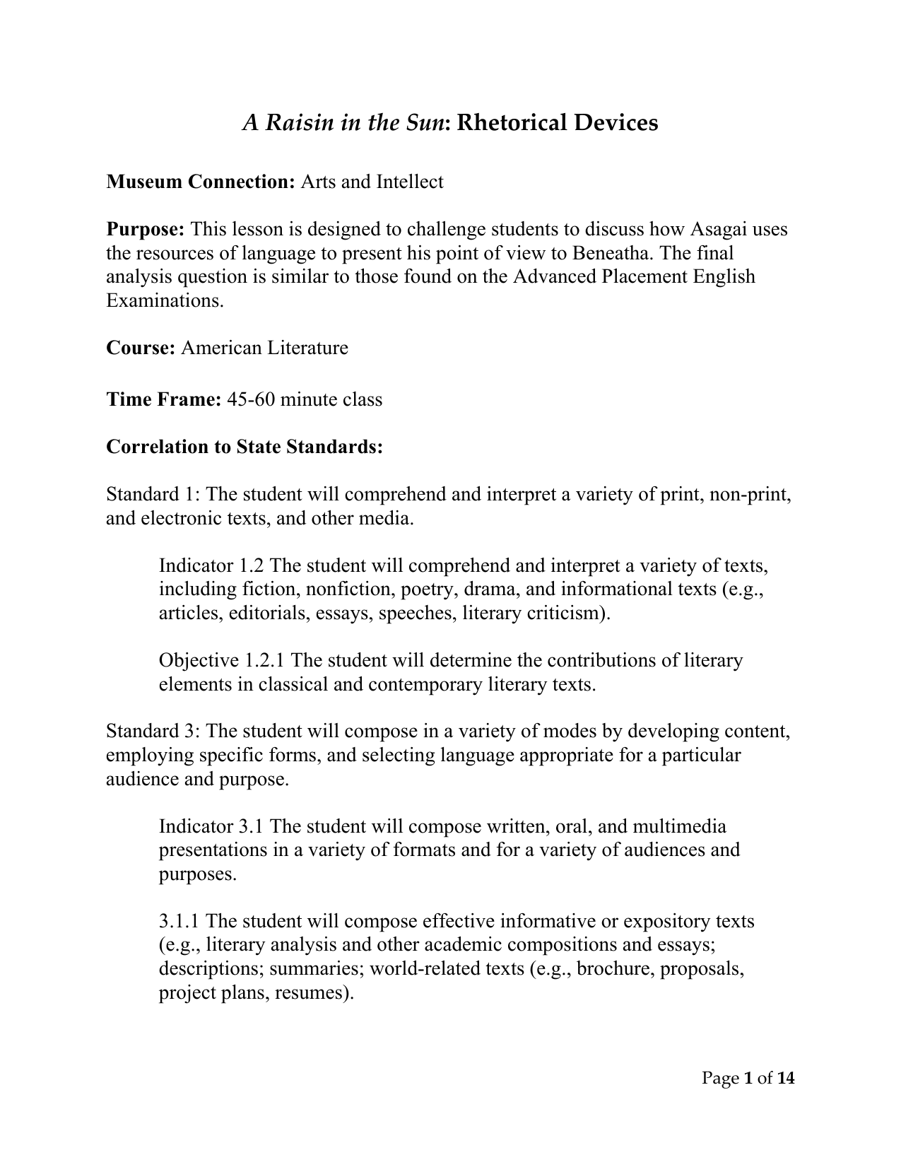 Character Analysis Chart For A Raisin In The Sun Answers