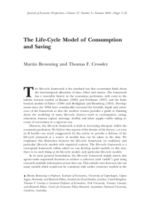 The Life-Cycle Model of Consumption and Saving