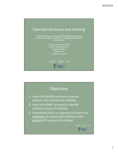 Overview of nausea and vomiting