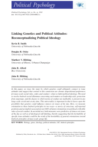 Linking Genetics and Political Attitudes